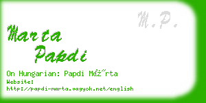 marta papdi business card